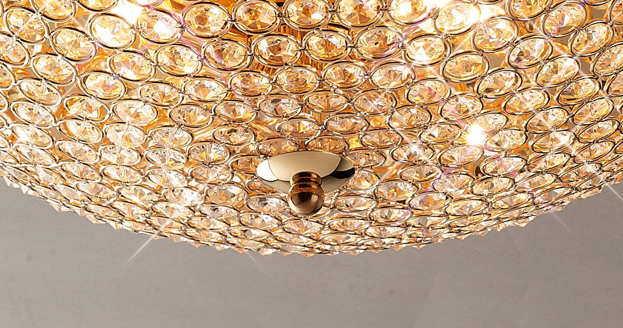 Ava Crystal  Flush Ceiling 4 Light French Gold IL30756  Diyas Ava French Gold